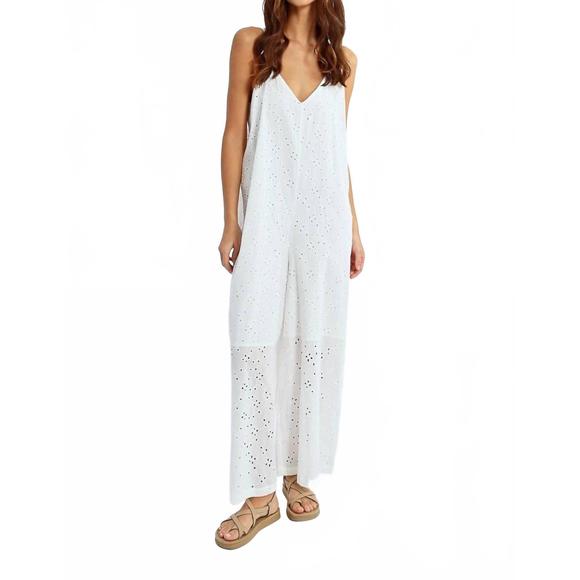 NEW MOLLY BRACKEN morgan woven jumpsuit in white - Picture 1 of 3